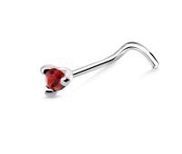 1.5mm Round CZ Silver Curved Nose Stud NSKB-52
